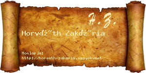 Horváth Zakária névjegykártya